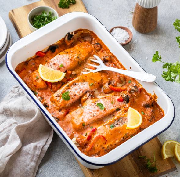 Einfache Lachsfilets aus dem Backofen