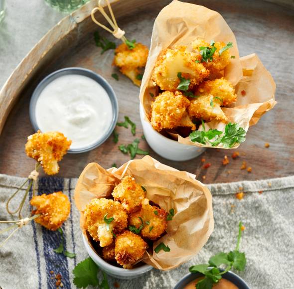 Blumenkohl-Bites mit 2-in-1-Dip