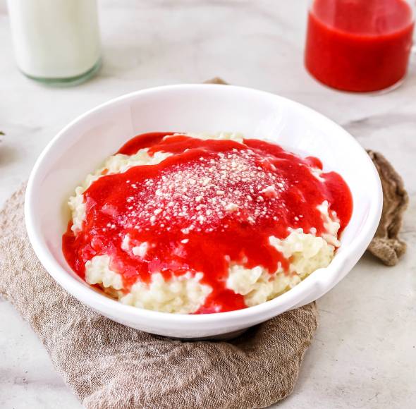 Milchreis à la Spaghetti Eis