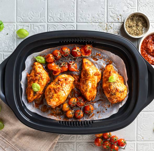 Mediterranes Pesto-Hähnchen aus dem Dampfgarer