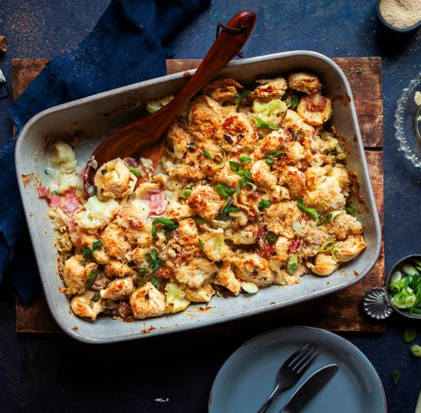 Schnelle Ofentortellini Carbonara