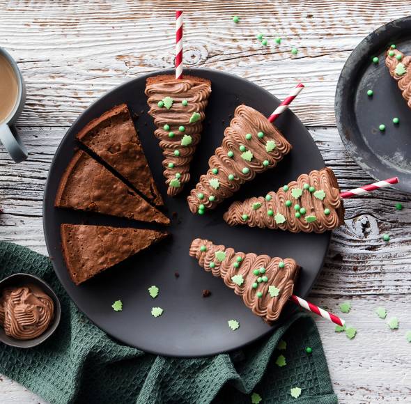 Brownie-Tannenbäume zum Naschen