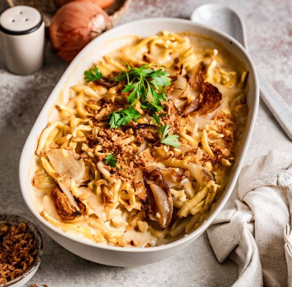Spätzle-Auflauf "Cheese & Onion"
