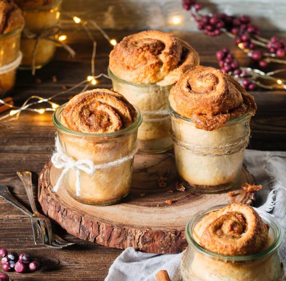 Zimtschnecken im Glas