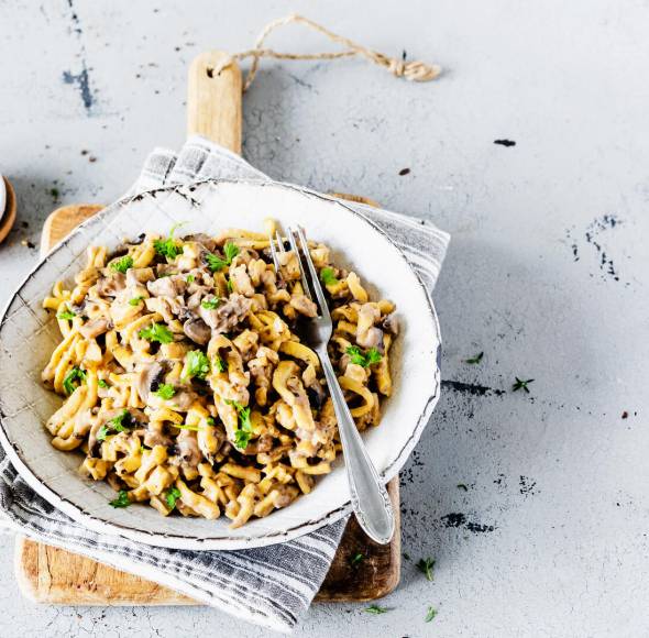 Spätzletopf mit Champignon-Rahmsoße Monsieur Cuisine