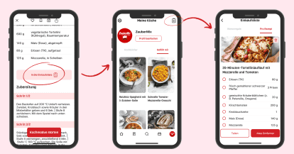 Grafik mit drei Bildern von der ZauberMix App