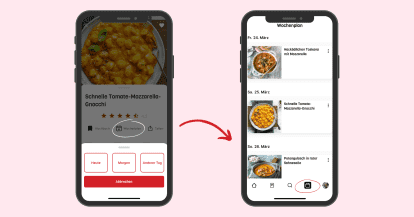Grafik mit zwei Bildern von der ZauberMix App