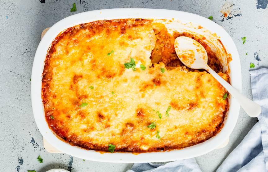 Kohlrabilasagne mit Veggie-Hack