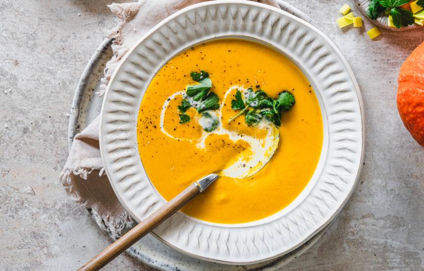 7-Zutaten-Kürbiscremesuppe
