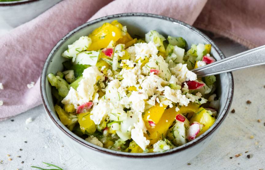 Ratz-Fatz-Gemüsesalat mit Feta