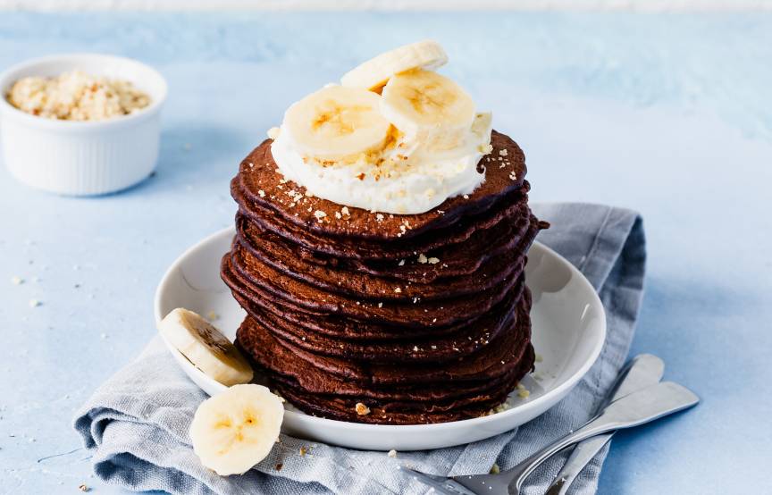Schokopancakes mit Bananentopping