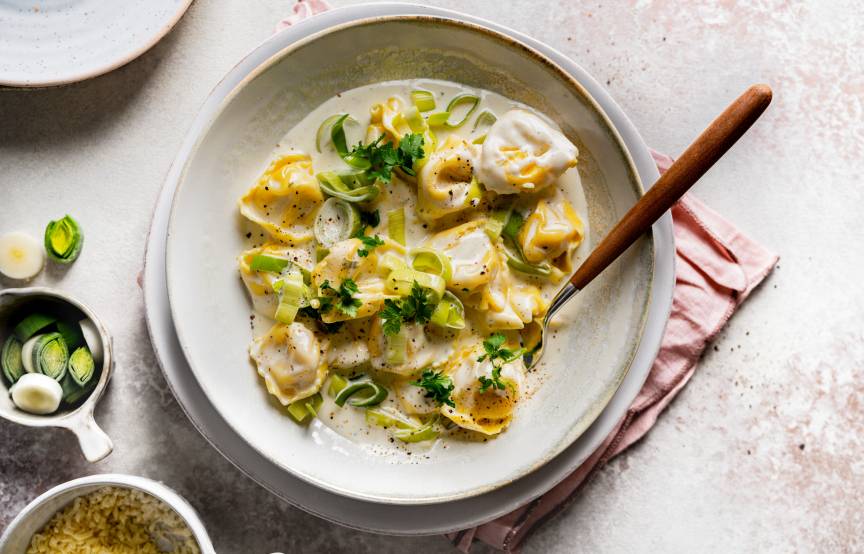 Käse-Lauch-Tortellini