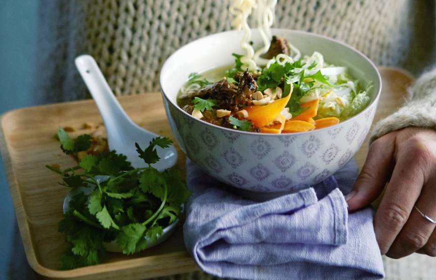 Asia-Suppen-Bowl mit Rindfleisch