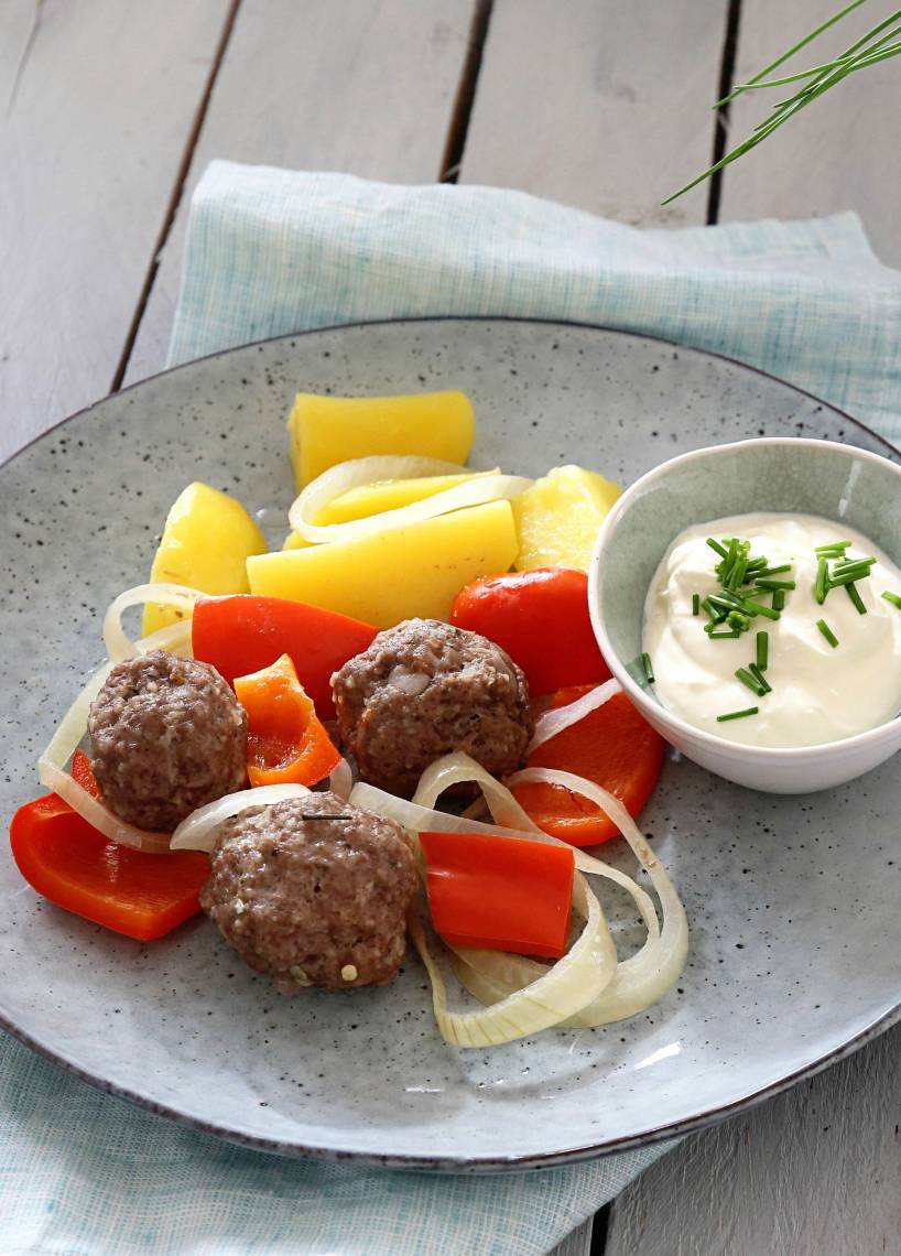 All-in-one-Hackbällchen mit Gemüse