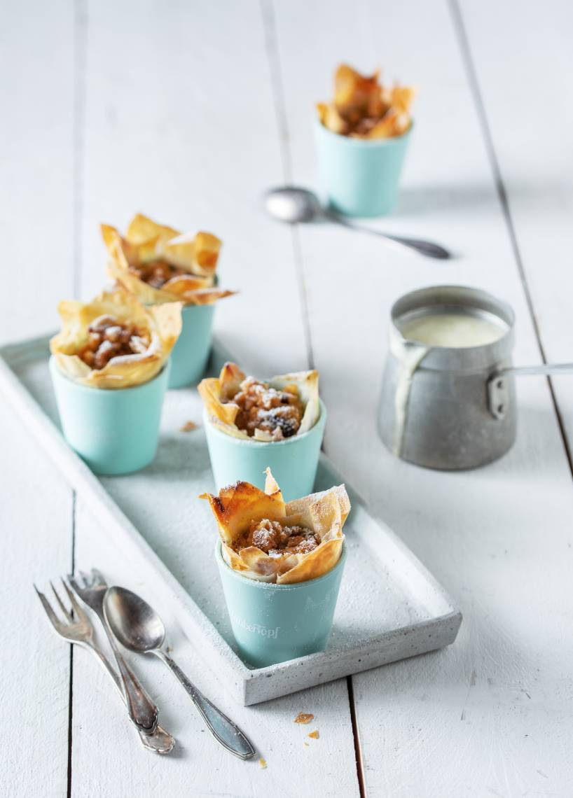 Apfelstrudelküchlein mit Filoteig