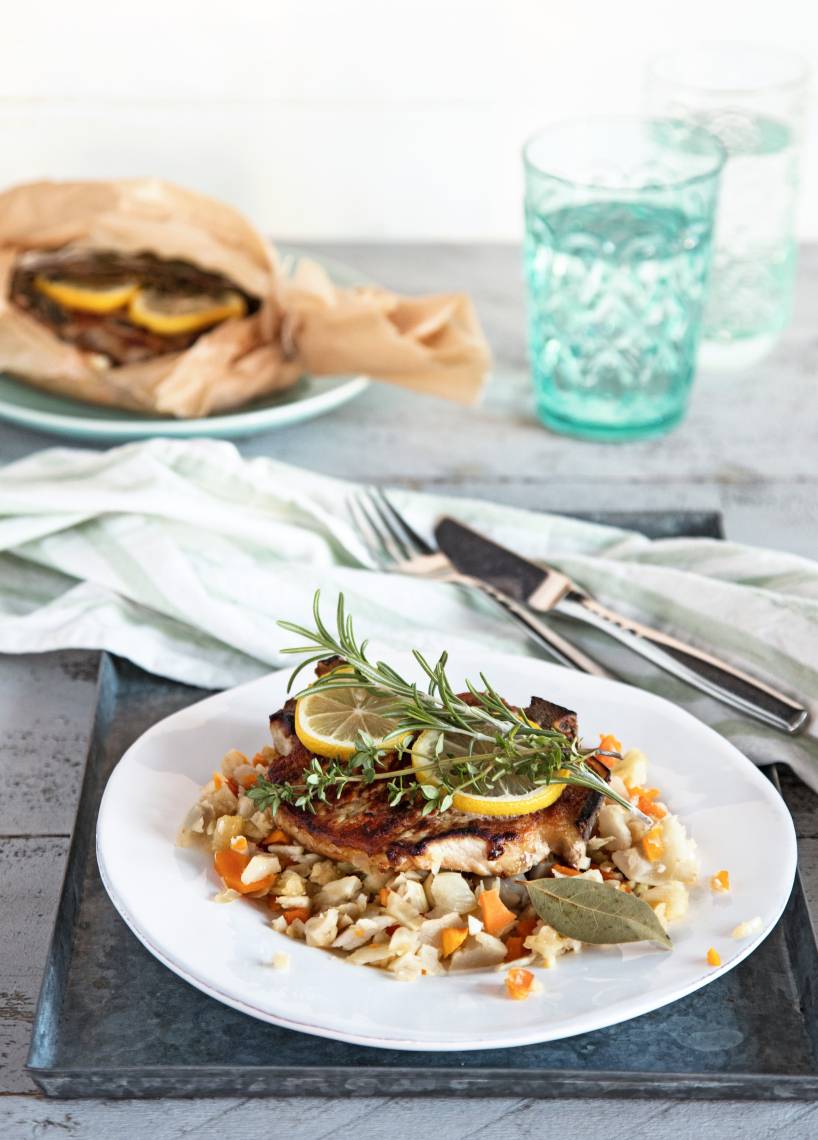 Backofenkoteletts mit Gemüseallerlei