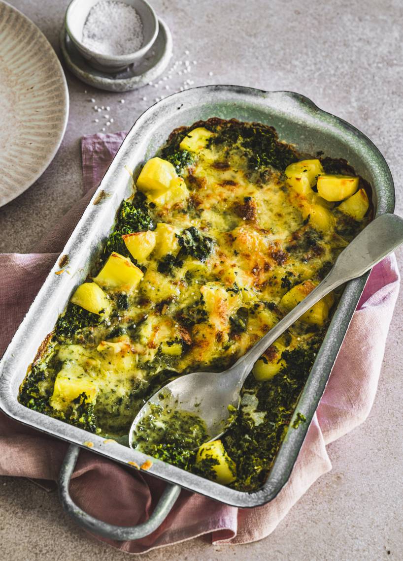 Grünkohlauflauf mit Kartoffeln