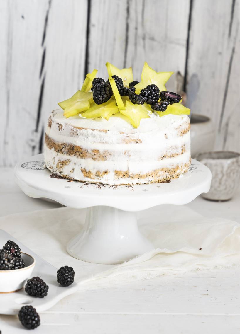 Mohn-Zitronen-Naked-Cake