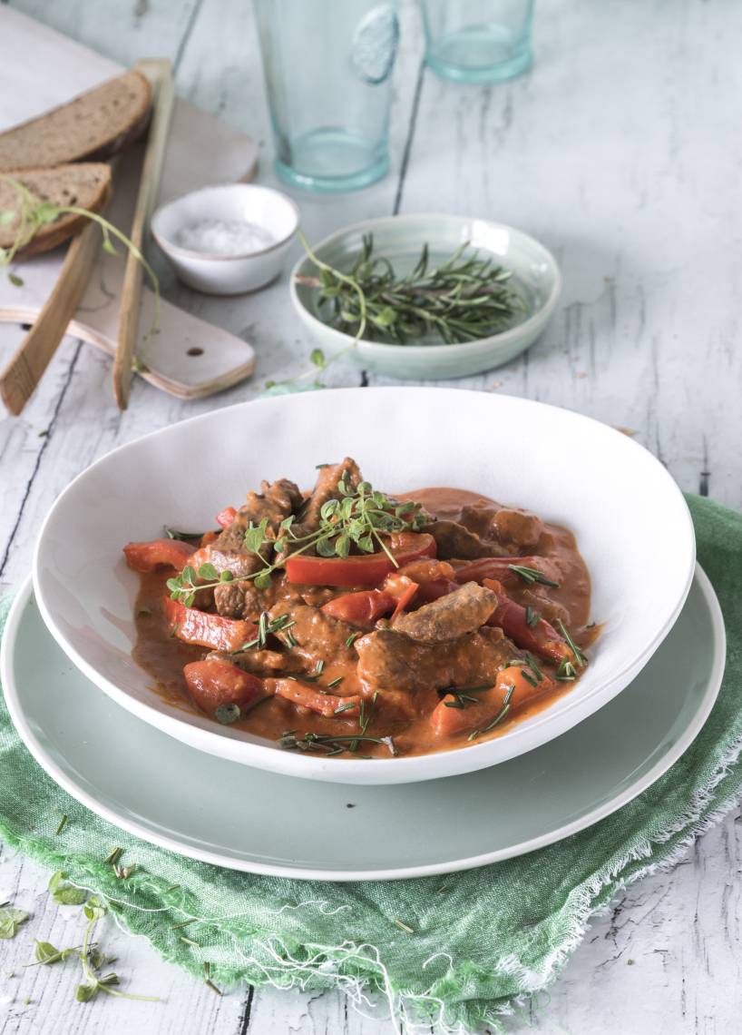 Rindergeschnetzeltes mit Paprika