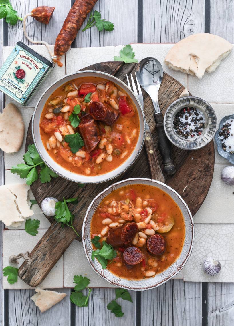 Tomaten-Bohneneintopf mit Chorizo