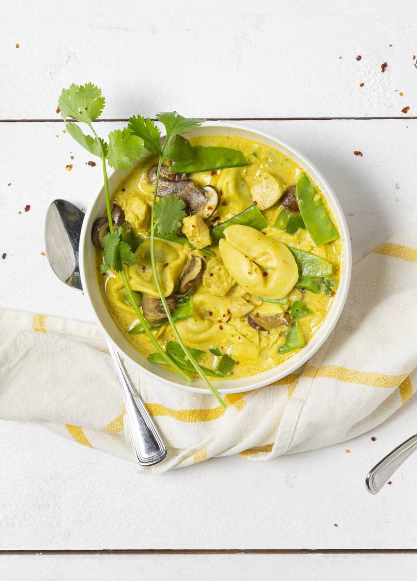 Tortellini mit Hähnchen in Sahnesoße