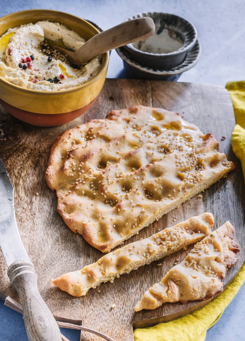 Kichererbsenfladenbrot Hummus