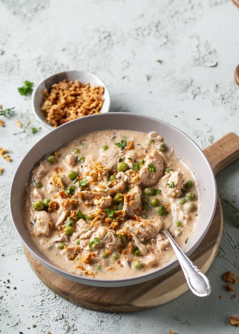 20-Minuten-Hähnchen-Erbsen-Pfanne