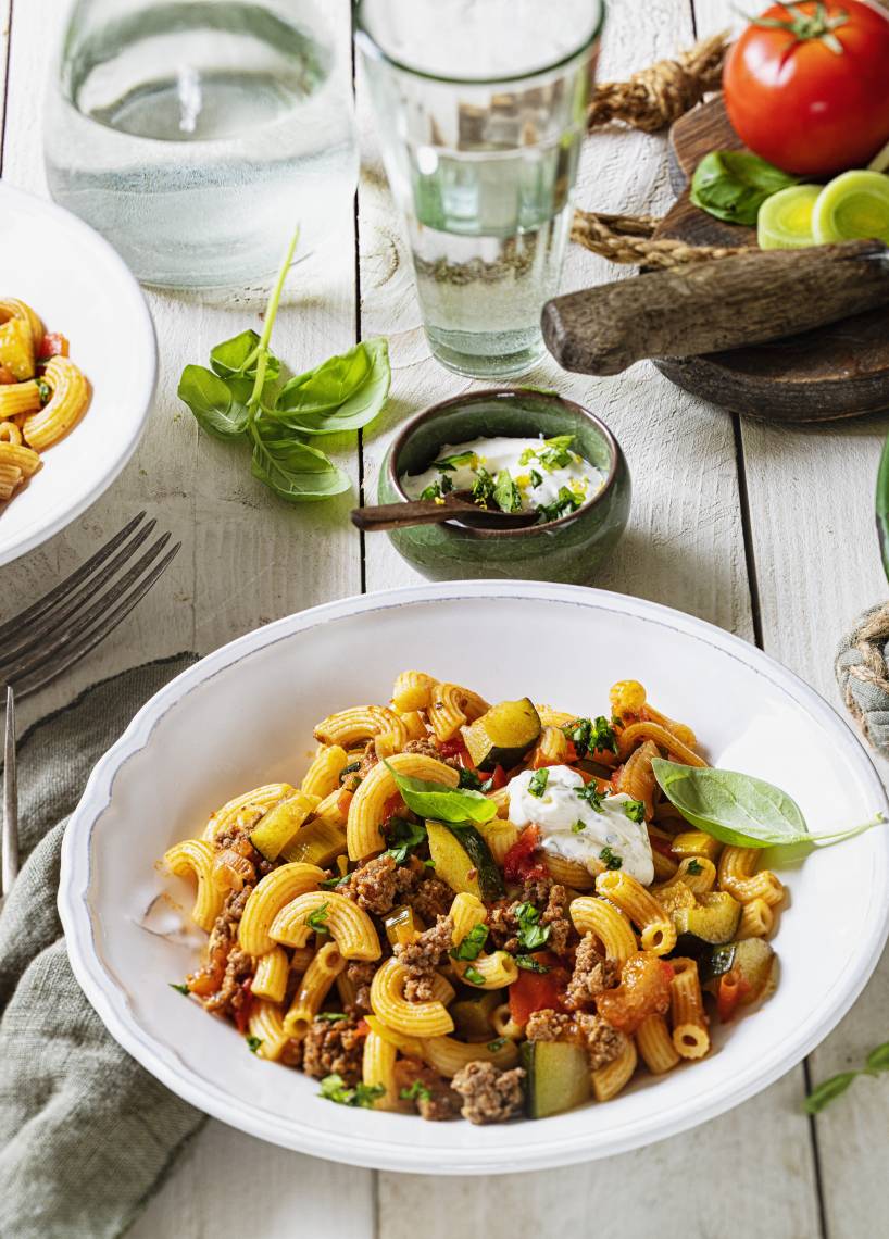 Hackpfanne mit Gemüse