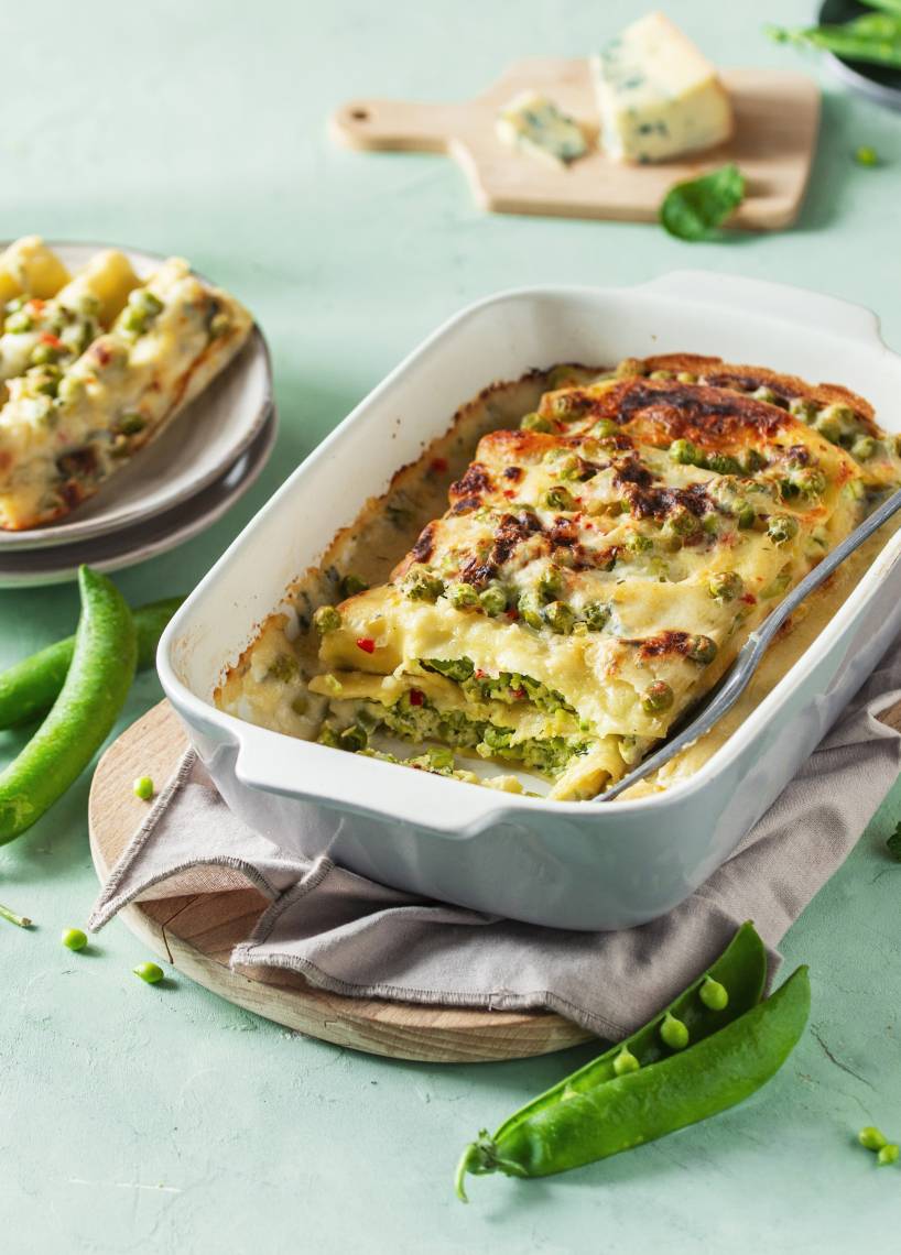 Überbackene Erbsen-Ricotta-Röllchen