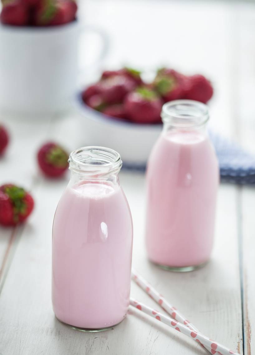 Erdbeer-Himbeer-Trinkjoghurt