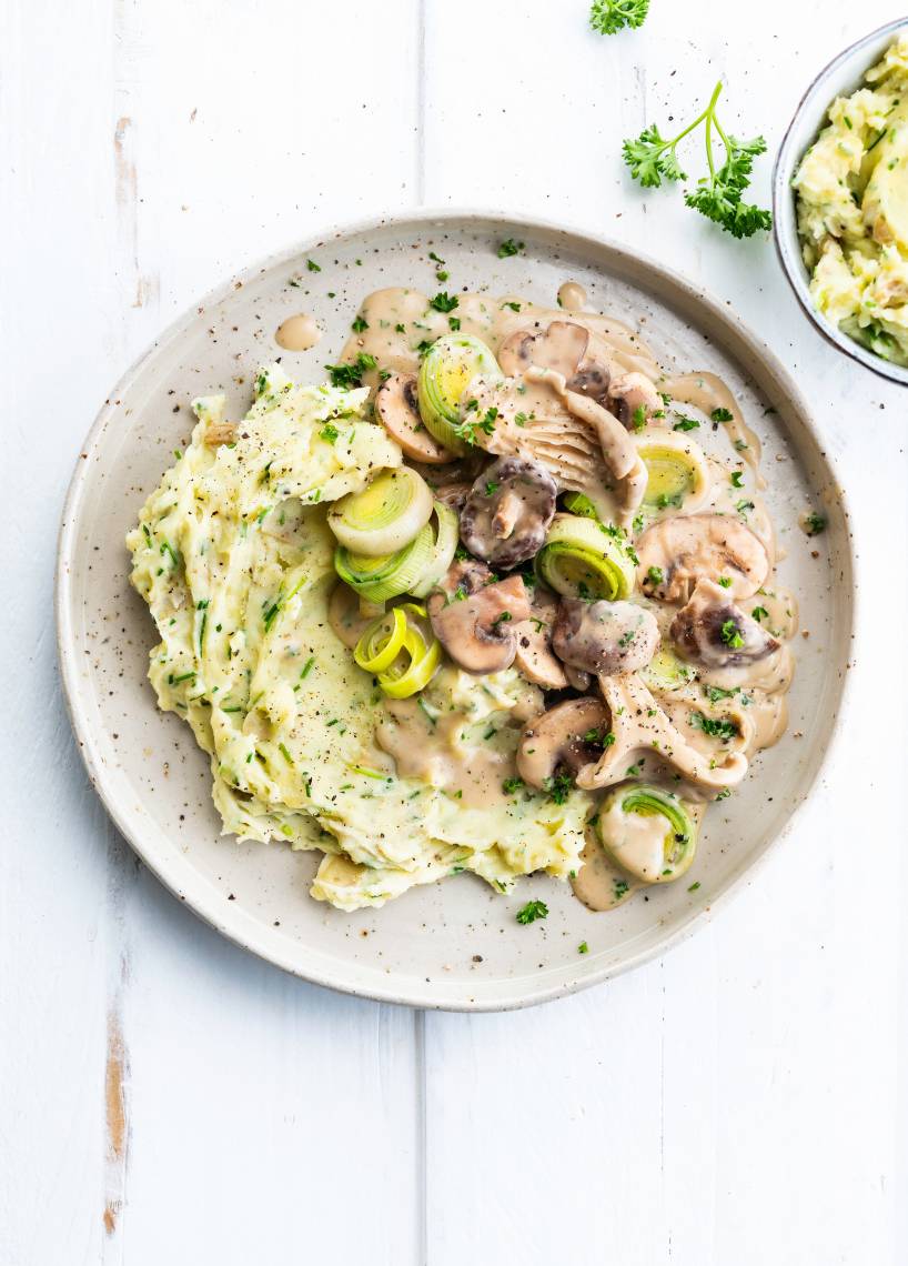 Pilzragout mit Kartoffelpüree