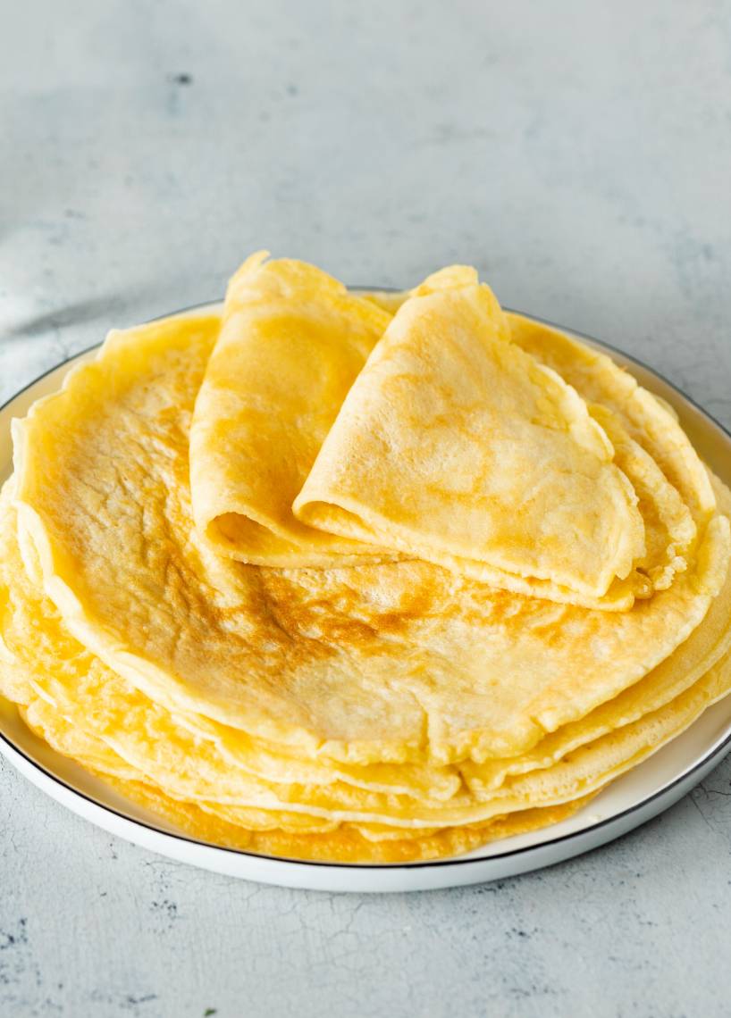 Pfannkuchen ohne Milch mit Mineralwasser