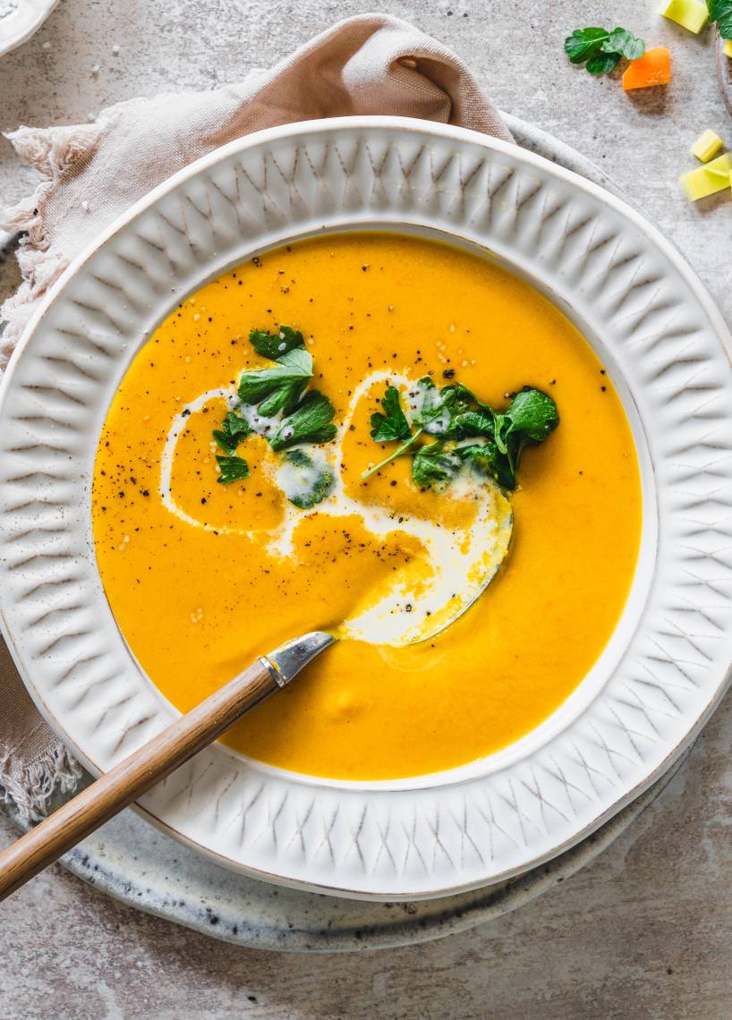 7-Zutaten-Kürbiscremesuppe
