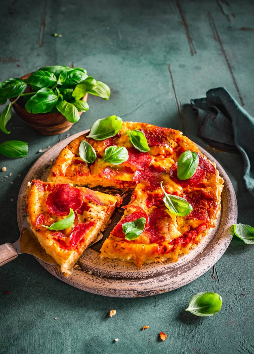 Pizza-Quiche mit Salami