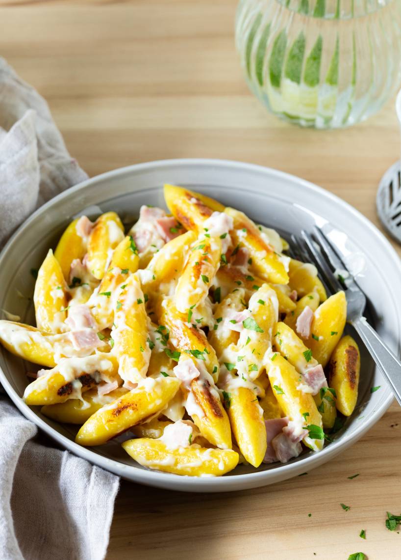Schupfnudeln mit Schinken-Rahm-Soße