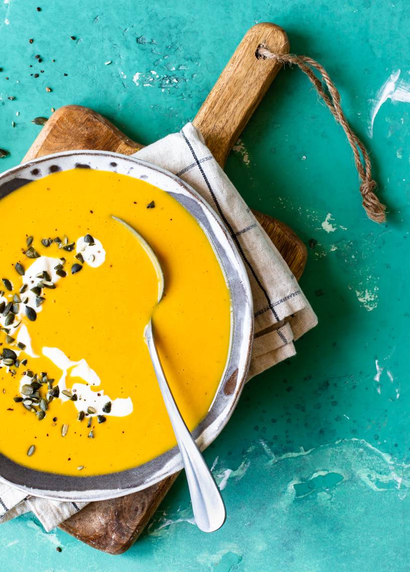 Feine Kürbissuppe mit Apfel und Vanille