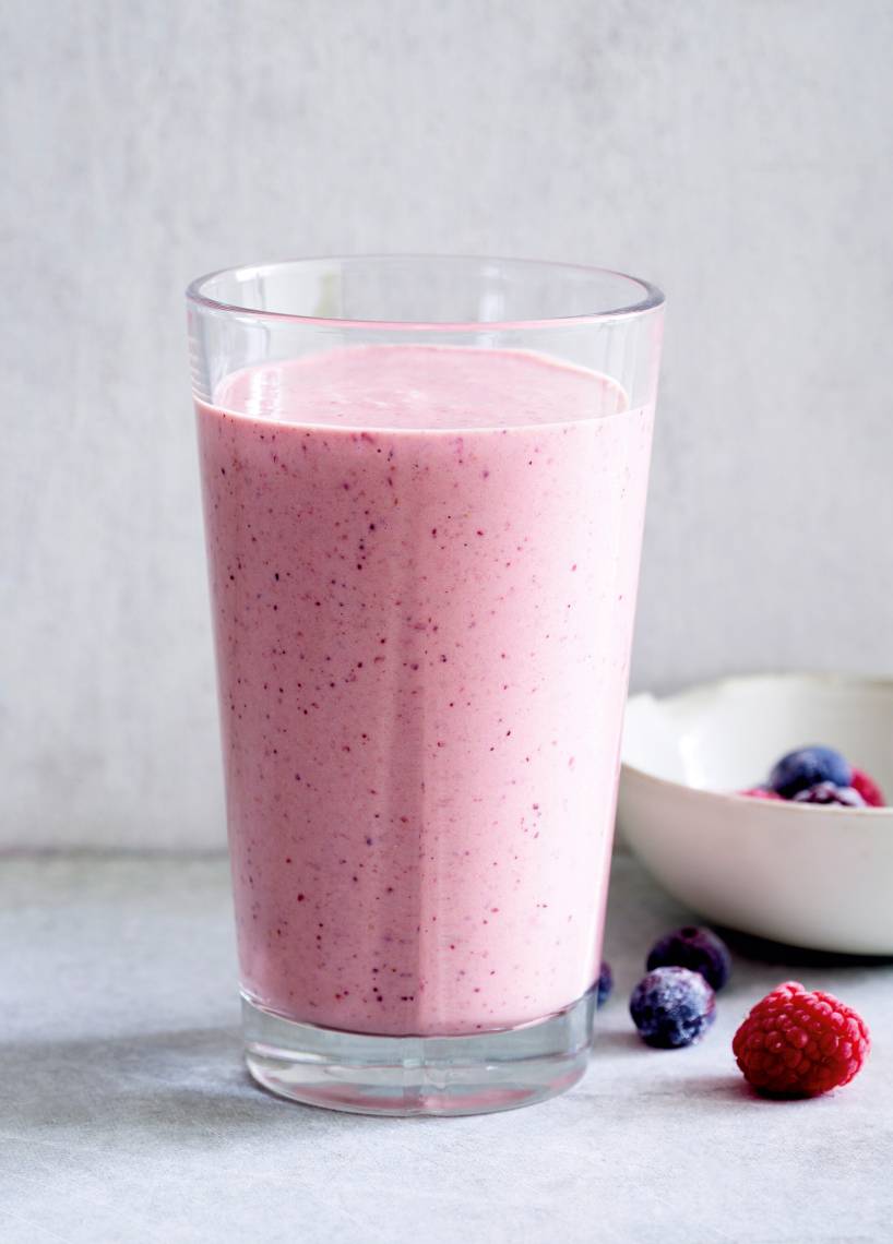 5-Minuten-Joghurt-Vanille-Drink mit Beeren