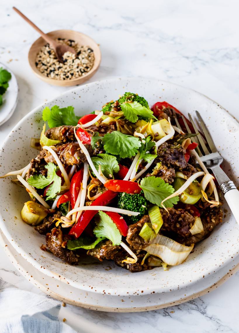 Asia-Rinderstreifen mit Teriyakisoße