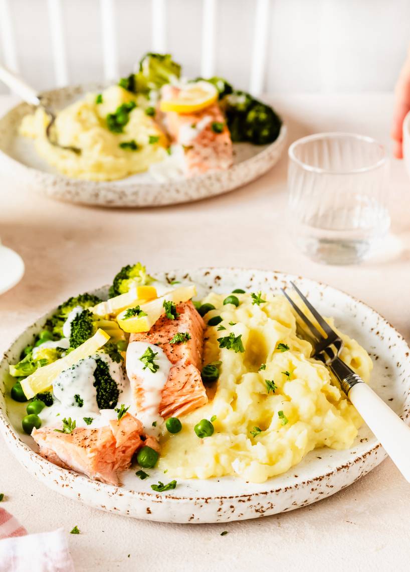 Zitronen-Lachs mit Kartoffelpüree