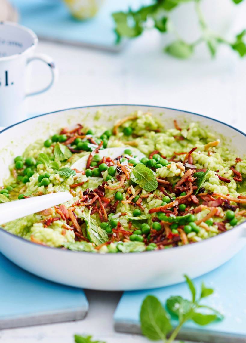 Erbsenrisotto mit Minze