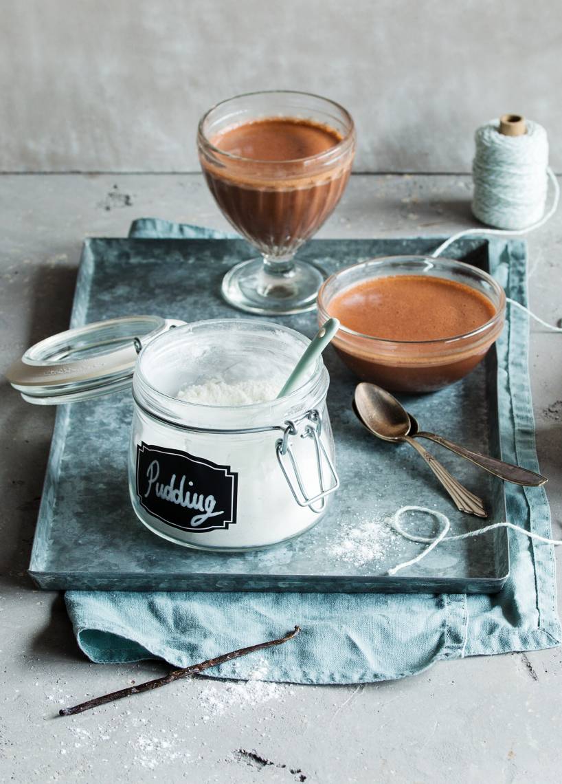 Puddingpulver Schokolade und Vanille