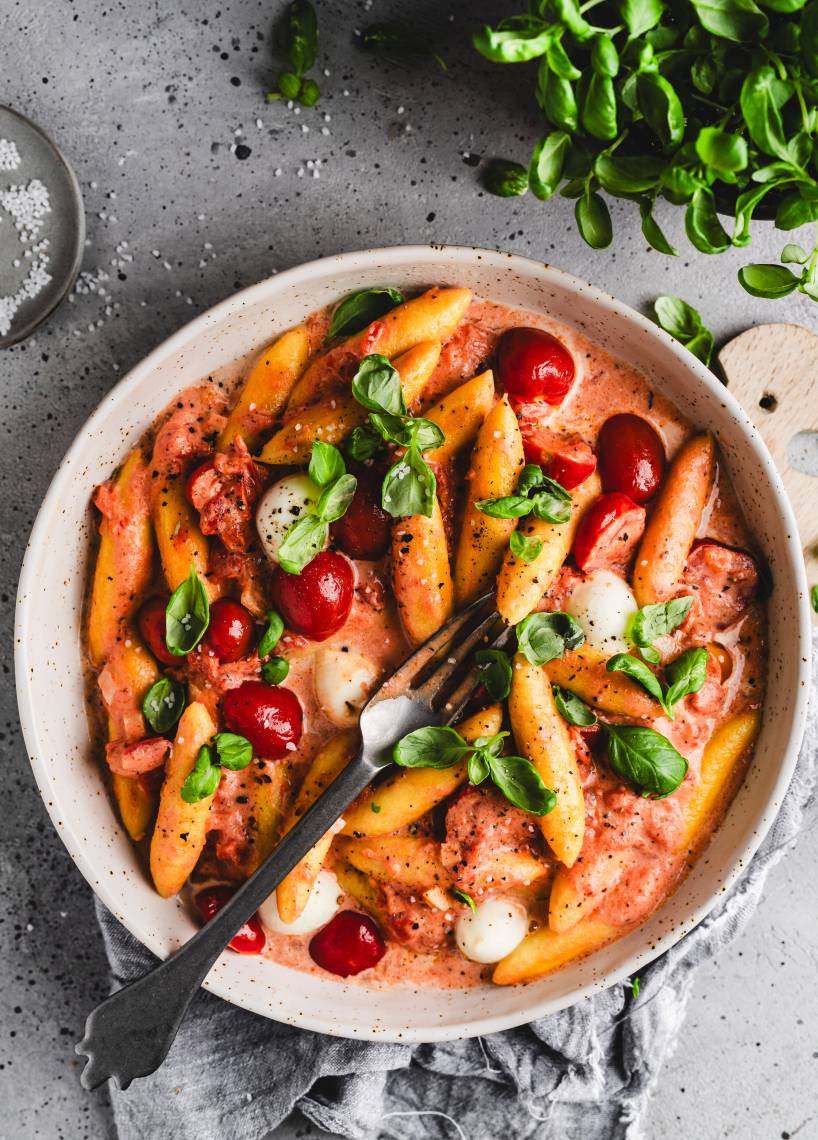 Schupfnudelpfanne Tomate-Mozzarella