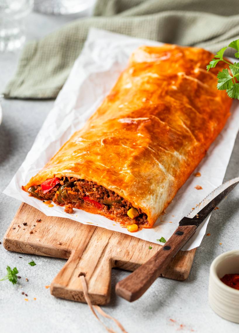 Hackfleisch-Gemüse-Strudel