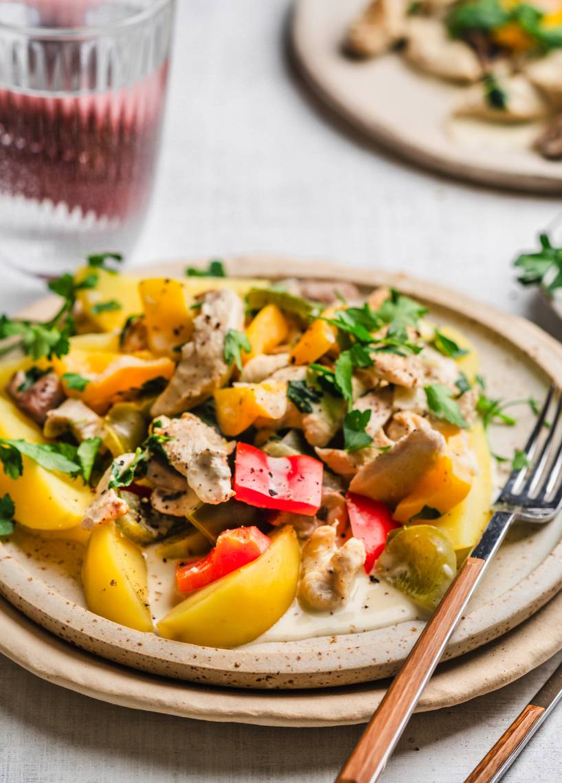 Hähnchengeschnetzeltes mit Paprika Tricolore