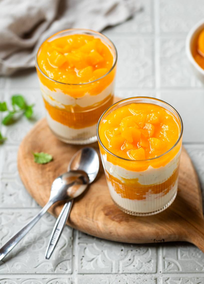 Schneller Pfirsich-Quark