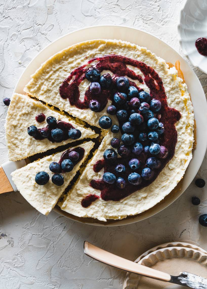 Low Carb Joghurtkuchen mit Heidelbeeren