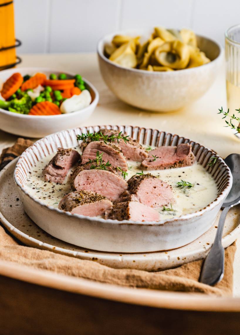 Schweinefilet in Gorgonzolasoße