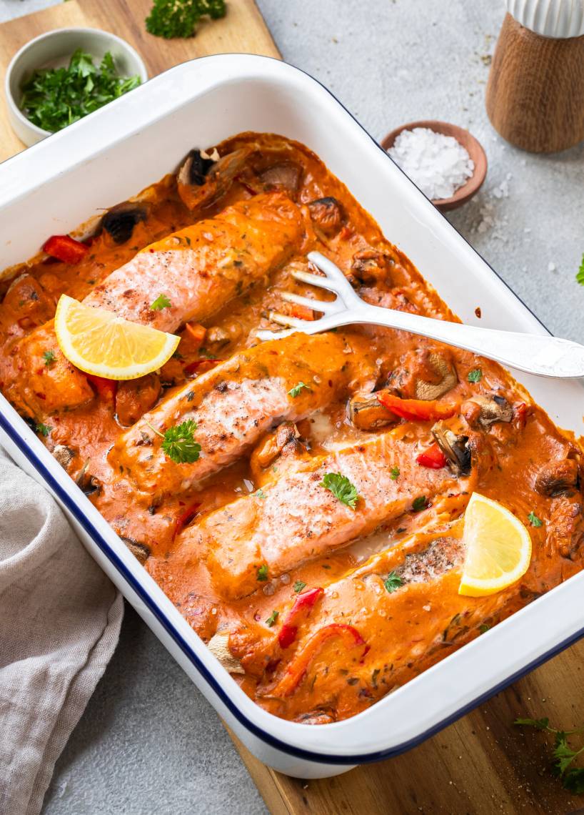 Einfache Lachsfilets aus dem Backofen