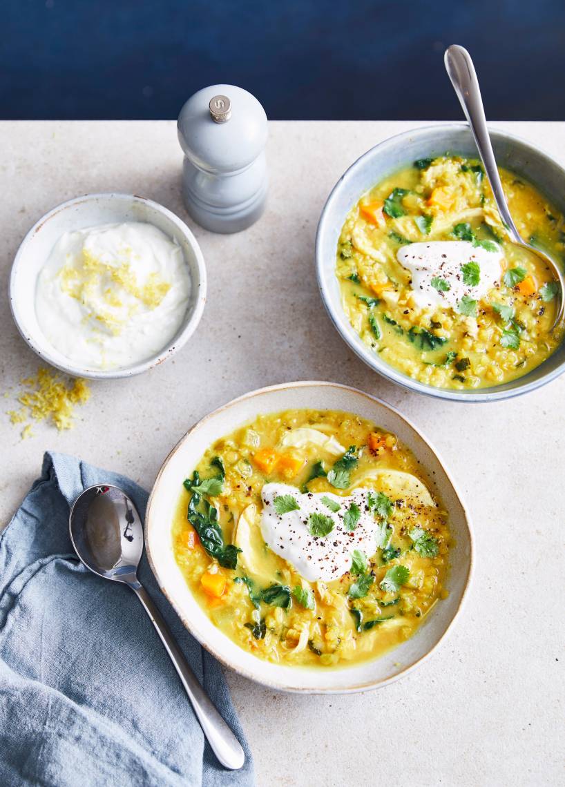Schnelle Linsensuppe mit Hähnchen