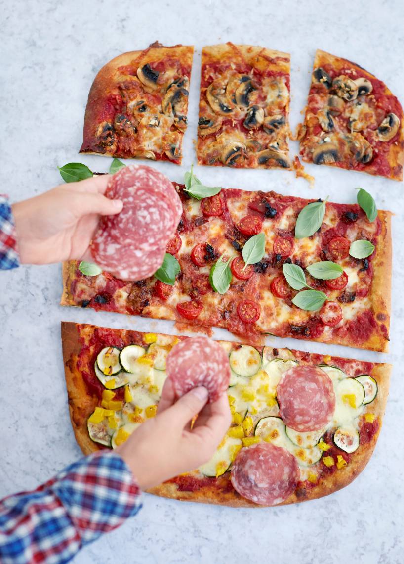 Blitzpizza vom Blech ohne Hefe